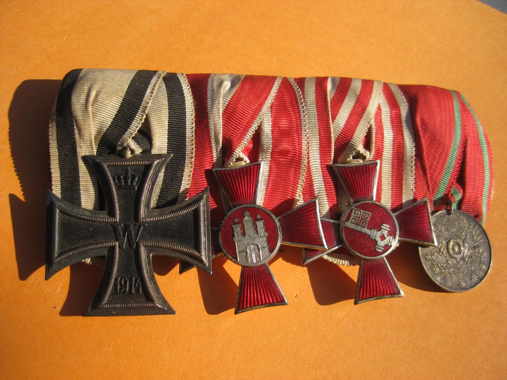 4er Ordenschnalle Ordensspange Preußen Liyakat Madalyası Liakat Medaille Nichtkämpfer Ehrenzeichen Hansestadt Hamburg Bremen Türkei  Kaiserreich 1.Weltkrieg