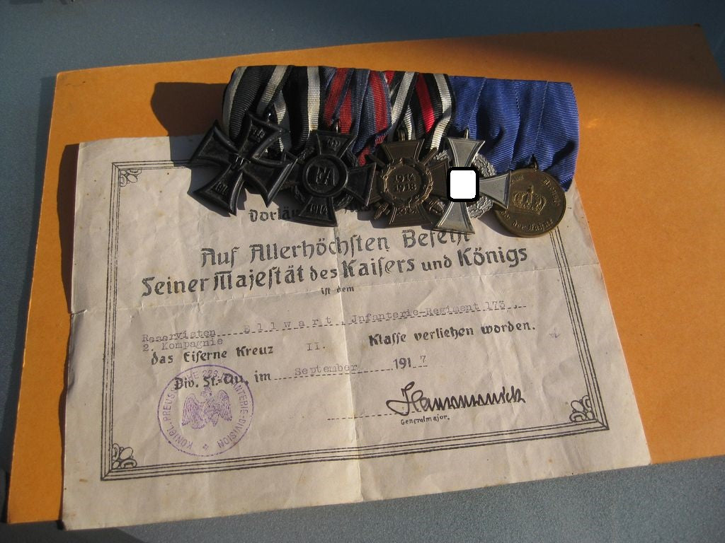 5er Ordensspange Eisernes Kreuz 1914 Oldenburg Infanterie Regiment 173 Orden 1.Weltkrieg Preußen