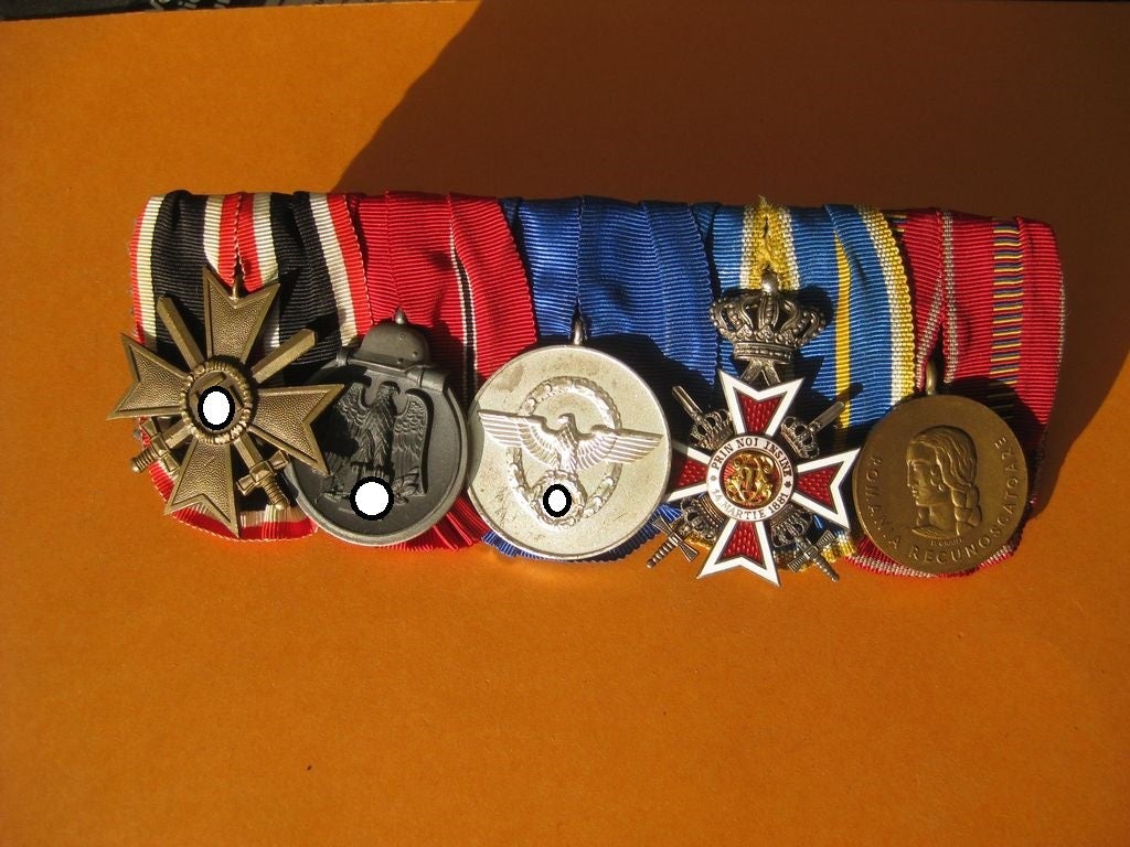 5er Ordensspange Kriegsverdienstkreuz Orden Wehrmacht Ostmedaille Polizei Dienstauszeichnung HEER Rumänien Ritterkreuz 2.Weltkrieg
