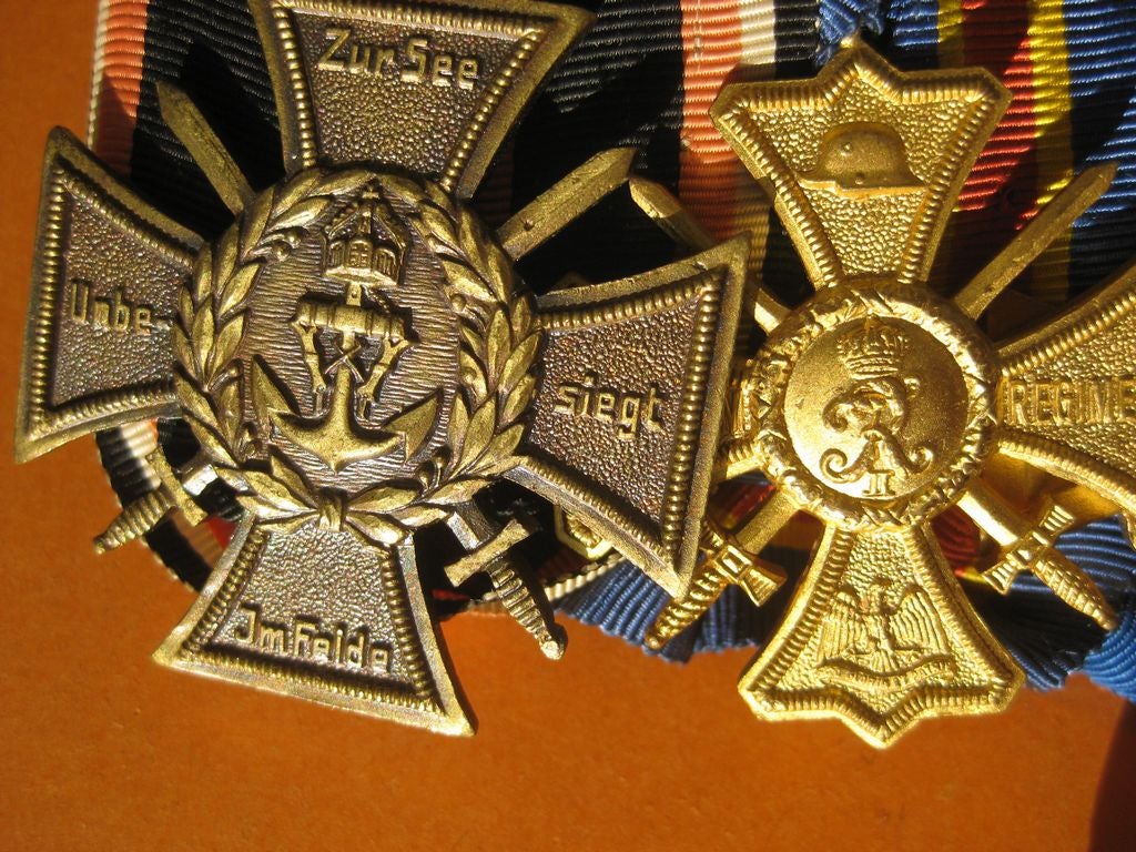 7er Ordenschnalle Ordensspange Preußen Verdienstmedaille  Kriegerverein Kriegerbund Somme Flandernschlacht Kaiserreich MINT CONDITION