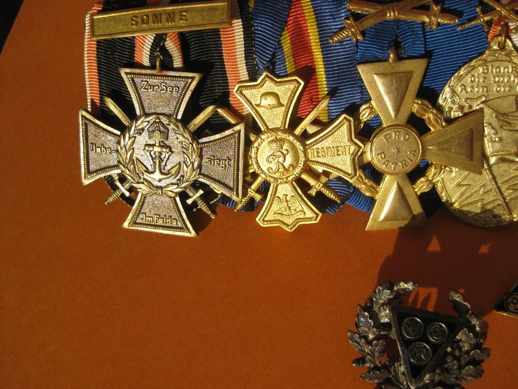 7er Ordenschnalle Ordensspange Preußen Verdienstmedaille  Kriegerverein Kriegerbund Somme Flandernschlacht Kaiserreich MINT CONDITION