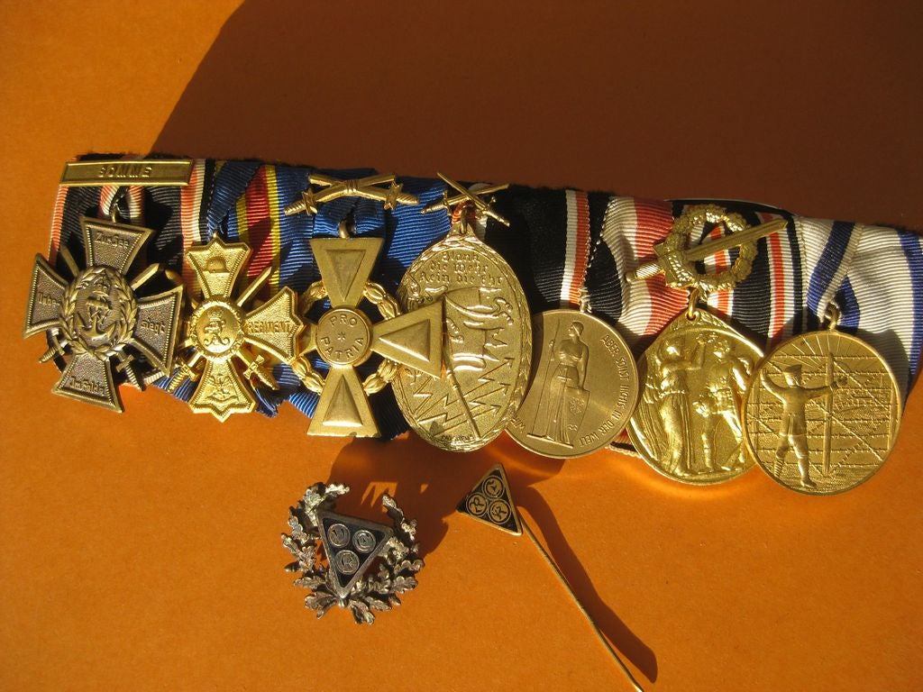 7er Ordenschnalle Ordensspange Preußen Verdienstmedaille  Kriegerverein Kriegerbund Somme Flandernschlacht Kaiserreich MINT CONDITION