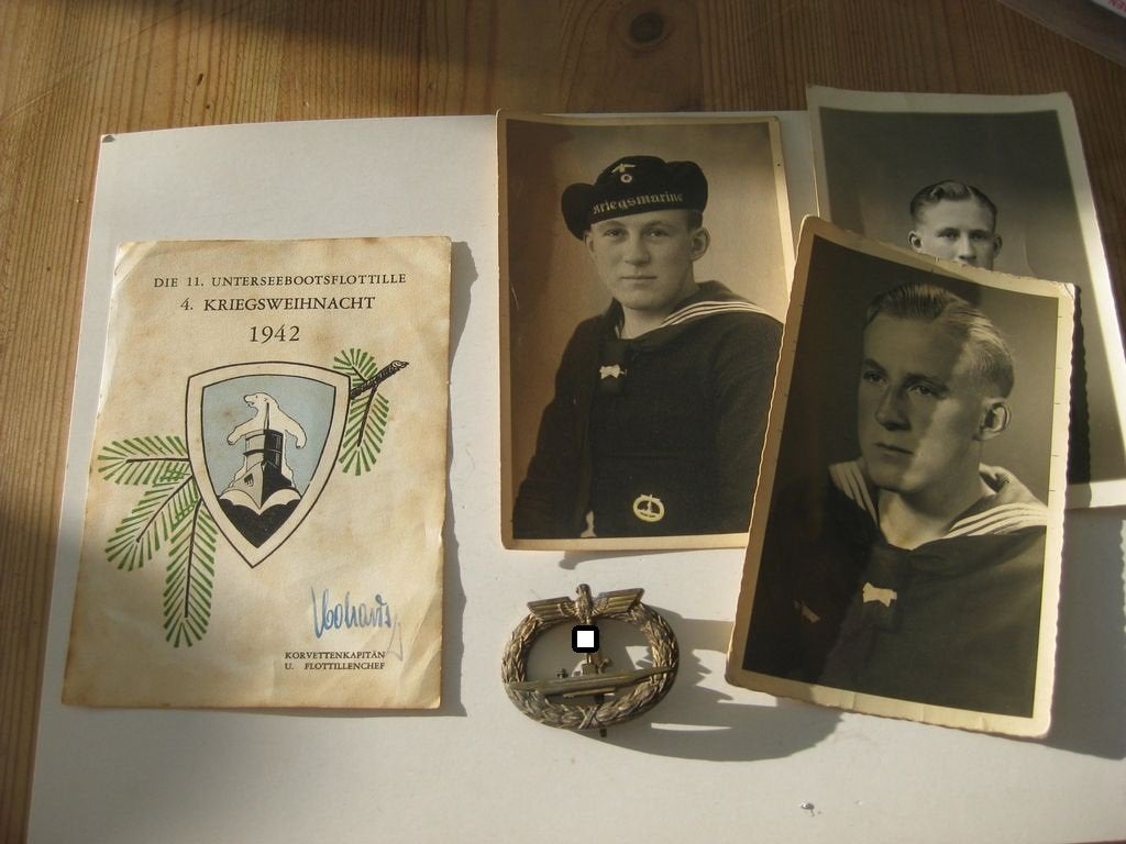 U-Bootkriegsabzeichen Nachlass Urkunde 1942 Norwegen Bergen Kriegsmarine Orden 3.Reich Wehrmacht