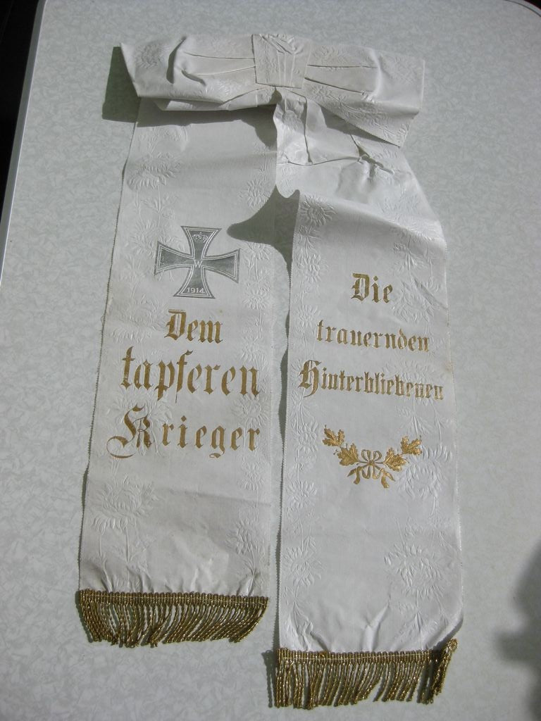 Originale Grabschleife / Kranzschleife mit Eisernes Kreuz 1914 !!!!