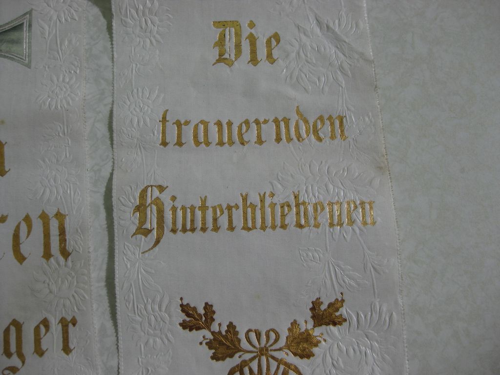 Originale Grabschleife / Kranzschleife mit Eisernes Kreuz 1914 !!!!