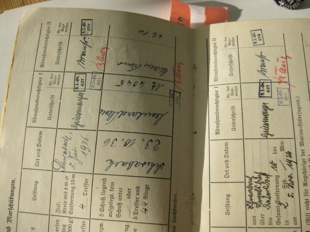 Hitlerjugend (HJ) Leistungsabzeichen in Eisen / Schwarz KOMPLETTES SET MIT Leistungsbuch NUMMERNGLEICH!!!!