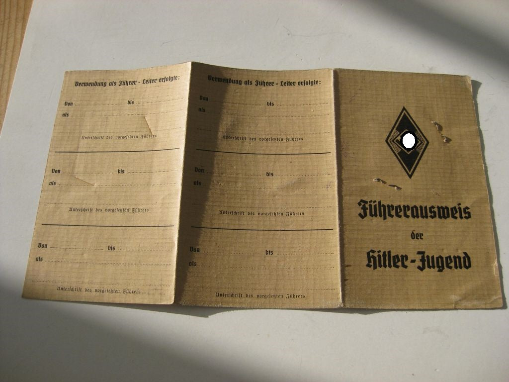 Mitgliedsausweis Hitlerjugend (HJ) - Führerausweis
