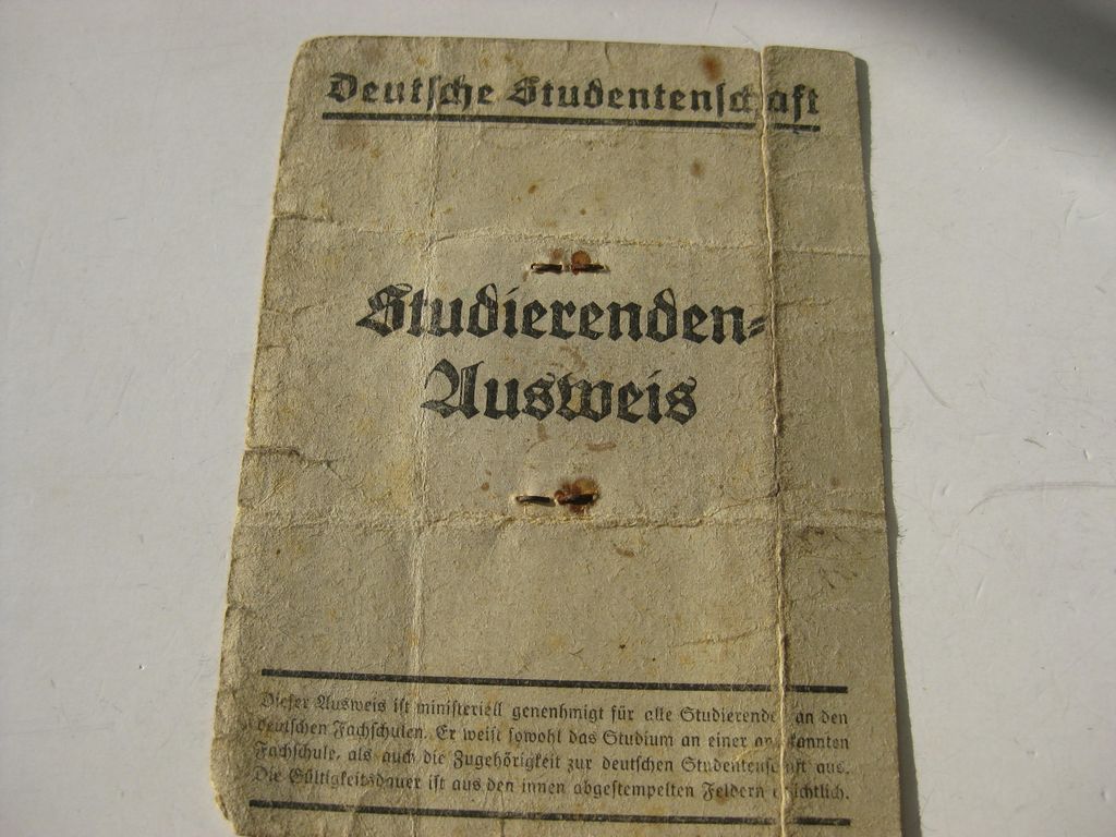 Pflichtheft Studentenbund Erntehelfer 1939 deutsche Studentenschaft