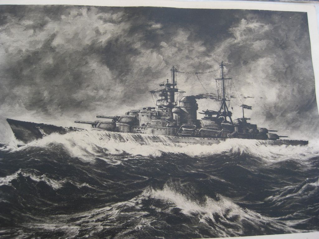 Foto Wehrmacht Schlachtschiff HIPPER Kriegsmarine Schiffsbild ORIGINAL VOR 1945