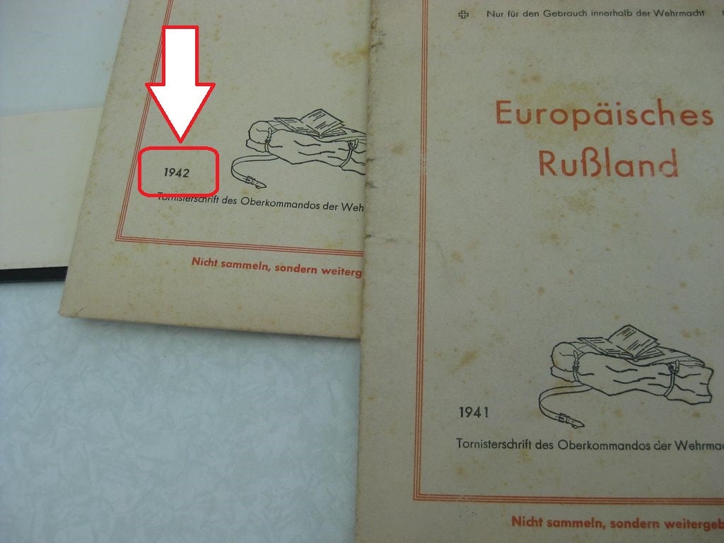 Karte Tornisterschrift des Oberkommandos der Wehrmacht europäisches Russland 1942 Kriegskarte Landkarte