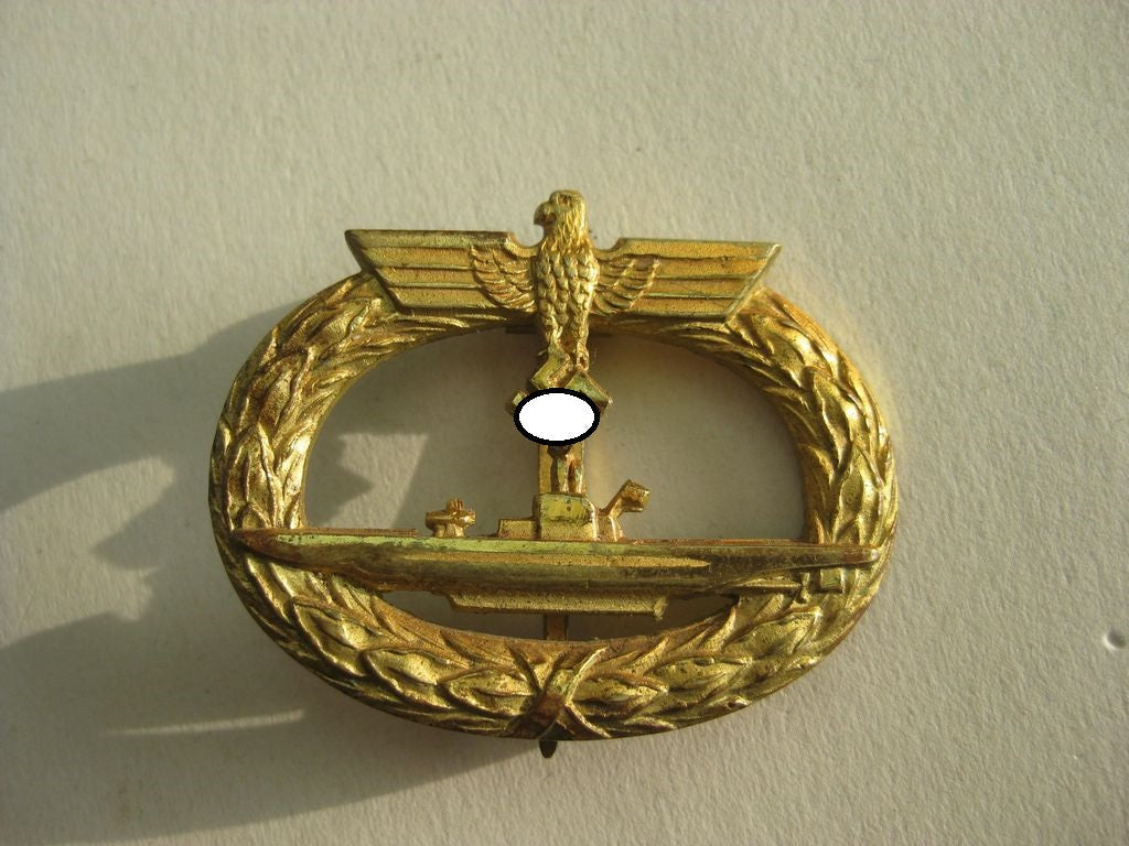 U-Bootkriegsabzeichen VARIANTE aus BUNTMETALL unbekannter Hersteller Orden 3.Reich Kriegsmarine