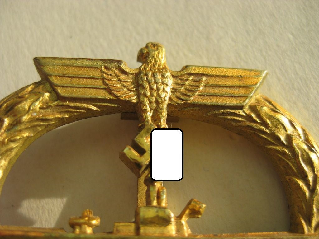 U-Bootkriegsabzeichen VARIANTE aus BUNTMETALL unbekannter Hersteller Orden 3.Reich Kriegsmarine