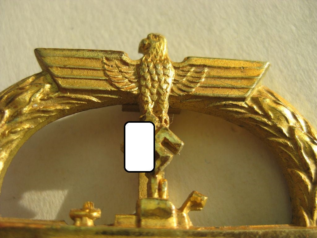 U-Bootkriegsabzeichen VARIANTE aus BUNTMETALL unbekannter Hersteller Orden 3.Reich Kriegsmarine