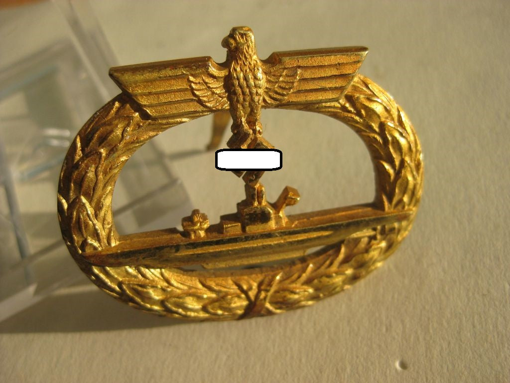 U-Bootkriegsabzeichen VARIANTE aus BUNTMETALL unbekannter Hersteller Orden 3.Reich Kriegsmarine